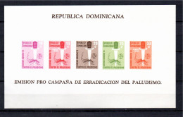 Dominica 1962 IMPERVED Sheet Malaria Stamps (Michel Block 29 B) MNH - Dominicaine (République)