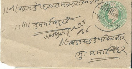 INDE ENTIER HALF ANNA 1911 LETTRE COVER - Omslagen