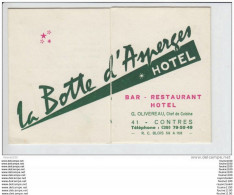 Carte  Publicitaire De L' Hôtel Restaurant  La Botte D' Asperge ( Olivereau ) à CONTRES  ( Recto Verso ) - Contres
