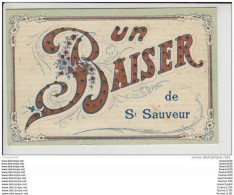 Superbe Carte Avec Brillant De Saint Sauveur En Puisaye  ( Cachet Postale Au Dos ) Peu Courante ( Recto Verso ) - Saint Sauveur En Puisaye