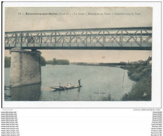 Carte  De Bonnières  Sur Seine   Pêche à L' Erpevier  Sous Le Pont ( Recto Verso ) état Moyen - Bonnieres Sur Seine
