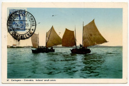 Colombia 1933 Postcard Cartagena - Indians' Small Canoes; Scott 400 - 4c. Santander - Colombie