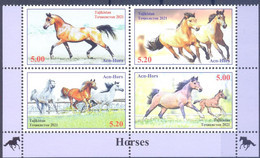 2021. Tajikistan, Horses, 4v Perforated, Mint/** - Tagikistan