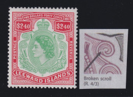 Leeward Islands, SG 139a, MNH "Broken Scroll" Variety - Leeward  Islands