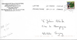 FRANCE AA 500 - 2010 - Voeux- TREFLE -enveloppe Entière OBL.Novembre  2010 ++ Champagne MANCHIN - Lettres & Documents