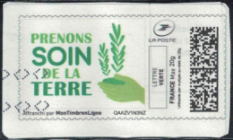 France Vignette Sur Fragment Used Mon Timbre En Ligne Prenons Soin De La Terre SU - Francobolli Stampabili (Montimbrenligne)