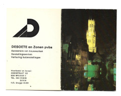 Brugge Zandstraat Kalender 1982 Desoete Bouwwerken Calendrier Bruges Htje - Petit Format : 1981-90