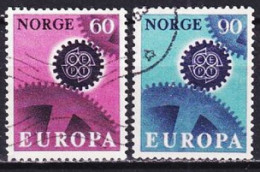 1967. Norway. Europa (C.E.P.T.) 1967 - Cogwheels. Used. Mi. Nr. 555-56 - Gebraucht