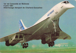 TRANSPORTS - 1er Vol Concorde En Wallonie - Atterissage Aéroport De Charleroi ... - Colorisé - Carte Postale - 1946-....: Modern Tijdperk
