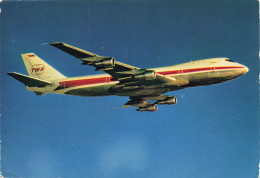 TRANSPORTS - Boeing 747 TWA - 4 Réacteurs Pratt Et Whitney - Colorisé - Carte Postale - 1946-....: Moderne