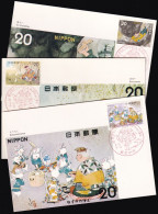 JAPAN 1975 Mi-Nr. 1247/49 Maximumkarten MK/MC No. 264 A-C - Maximum Cards