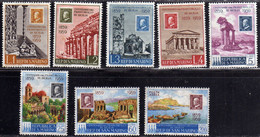 REPUBBLICA DI SAN MARINO 1959 POSTA AEREA AIR MAIL CENTENARIO PRIMI FRANCOBOLLI SICILIA SICILY SERIE COMPLETA SET MNH - Neufs