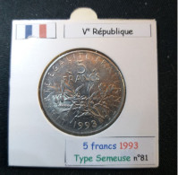 France 1993 5 Francs Type Semeuse (réf Gadoury N°771) - 5 Francs