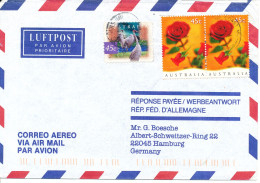 Australia Air Mail Cover Sent To Germany 1998 BIRD And ROSES - Cartas & Documentos