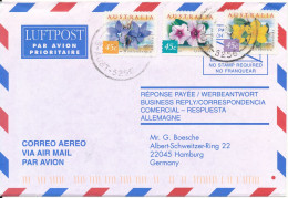 Australia Air Mail Cover Sent To Germany 1999 FLOWERS - Storia Postale