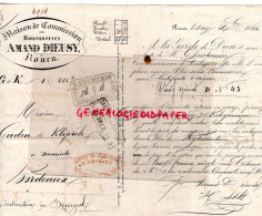 76- ROUEN- ELBEUF-RARE LETTRE 1865 MAISON COMMISSION ROUENNERIES AMAND DIEUSY-SENEGAL-GADEN KLIPSCH BORDEAUX-DUCHEMIN - Historische Documenten