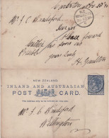 NEW ZEALAND 1891 POSTCARD SENT FROM WELLINGTON - Cartas & Documentos