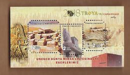 AC - TURKEY BLOCK STAMP - OUR SITES IN UNESCO WORLD HERITAGE LIST TROY TROJAN HORSE CANAKKALE MNH 01 AUGUST 2018 - Blocs-feuillets