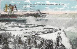 Winter View Of Horseshoe Falls From Goat Island Niagara Falls 1922 - Niagara Falls