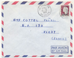 REUNION - Env. Affr 12F CFA Decaris - Cad Le Tampon (Réunion) - 15/6/1962 - Cartas & Documentos