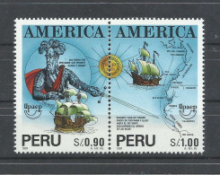 PERU  YVERT   991/92   MNH  ** - Christoph Kolumbus