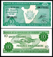 Burundi 10 Francs 2005 P-33 UNC  D-0352 - Burundi