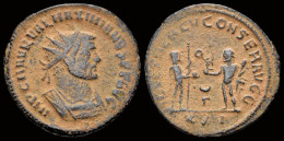 Maximianus Herculius, First Reign AE Radiatus Jupiter Facing Hercules - La Tetrarchía Y Constantino I El Magno (284 / 307)