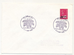 REUNION - Env. Affr 25F CFA Bequet - Obl Temporaire FLORALIES - 2/10/1973 - Saint Denis - Cartas & Documentos