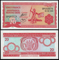 BURUNDI 20 FRANCS 2005 P-34 UNC  D-0238 - Burundi