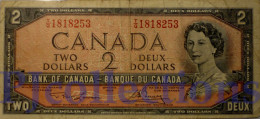 CANADA 2 DOLLARS 1954 PICK 76d F/VF - Kanada