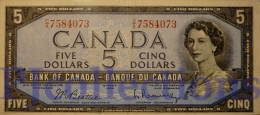 CANADA 5 DOLLARS 1954 PICK 77b AXF - Kanada