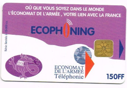 FRANCE TELECARTE PHONECARD ARMEE MILITAIRE ECOPHONING ECONOMAT PUCE 150 FF  UT BE -  Kaarten Voor Militair Gebruik