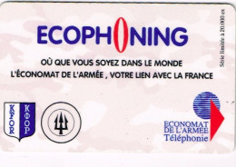 FRANCE TELECARTE PHONECARD ARMEE MILITAIRE ECOPHONING ECONOMAT KFOR SONEMA MONACO  UT BE -  Schede Ad Uso Militare