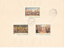 GREAT UNION OF THE ROMANIAN STATE ANNIVERSARY, STAMPS ON PAPER SHEET, 1968, ROMANIA - Covers & Documents