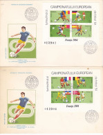 SPORTS, SOCCER, FRANCE'84 EUROPEAN CHAMPIONSHIP, COVER FDC, 2X, 1984, ROMANIA - Championnat D'Europe (UEFA)