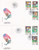 SPORTS, SOCCER, USA'94 WORLD CUP, COVER FDC, 2X, 1994, ROMANIA - 1994 – USA