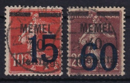 MEMEL 1921 - Canceled - Mi 34, 35 - Memel (Klaipeda) 1923