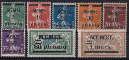 MEMEL 1920 - MLH - Mi 18-26 - Memelgebiet 1923