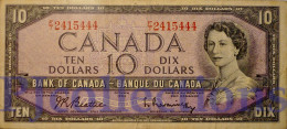 CANADA 10 DOLLARS 1954 PICK 79b VF - Canada