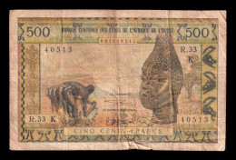 West African St. Senegal 500 Francs ND (1959-1965) Pick 702Kh Bc F - États D'Afrique De L'Ouest