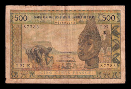 West African St. Senegal 500 Francs ND (1959-1965) Pick 702Kh Bc F - États D'Afrique De L'Ouest