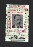 Monthly Railway Ticket From Sociedade Estoril, Cais Do Sodré To Oeiras. Lisbon. 2nd Class Ticket From The 40s/50s. - Monde