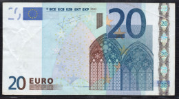 RARE 20 EURO  ITALIA S J018  TRICHET  CIRCULATED - 20 Euro