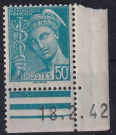FRANCE 1942  - Coin Daté - MNH - YT 538 - 1940-1949