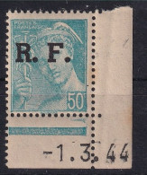 FRANCE 1944  - Coin Daté - MNH - YT 660 - 1940-1949