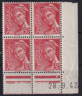 FRANCE 1942  - Coin Daté - MNH - YT 547 - 1940-1949