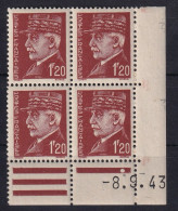 FRANCE 1943  - Coin Daté - MNH - YT 515 - 1940-1949