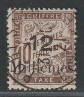 PORT SAID - TAXE - N°1 Obl (1921) 12m Sur 10c Brun - Gebraucht