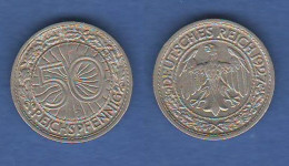 Germania 50 Reichspfenning 1927 J Germany Deutschland Nickel Coin - 50 Renten- & 50 Reichspfennig