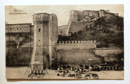 EMILIA ROMAGNA FORLÌ CESENA ROCCA MALATESTIANA  Formato Piccolo Viaggiata 1914 Bellissima Animazione Con Scena Di Cavall - Cesena